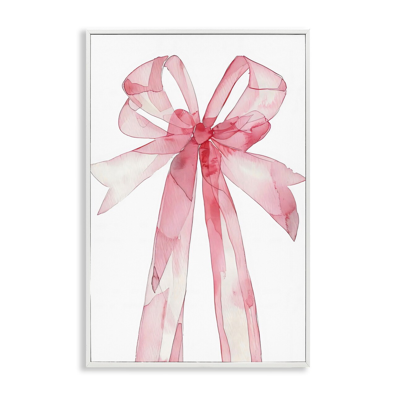Stupell Industries Watercolor Pink Bow Illustration Framed Giclee, design by LSR Design Studio